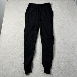 Lululemon Beyond the Studio Jogger Pants Size 4 Women Black Ruched Stretch READ